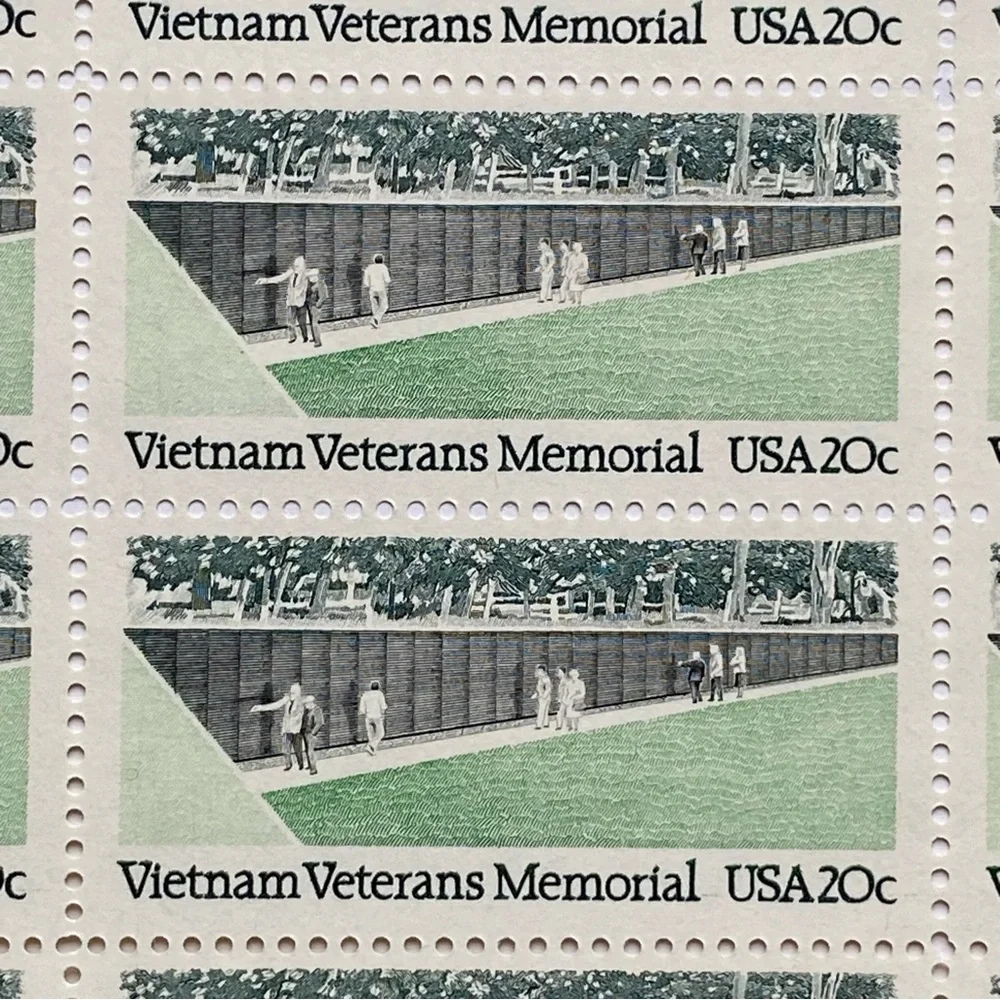 Vietnam Veterans Memorial Stamps Sheet of 40 20 Cents Scott # 2109 War Unhinged